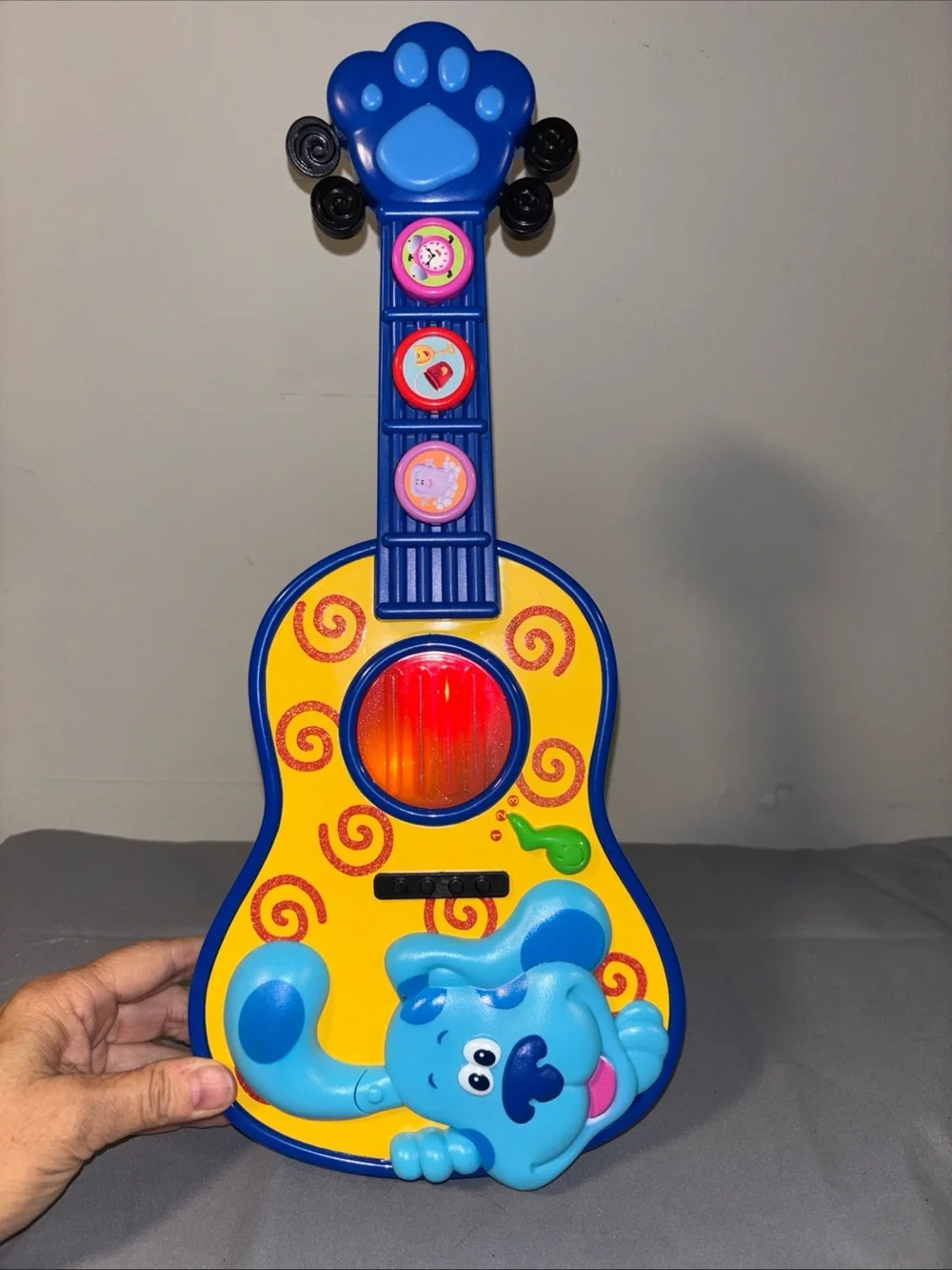 Nickelodeon Yellow and Blue Kids Guitar Toy with Colorful Buttons blues clues